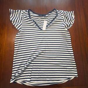 NWT White House Black Market Striped Top Size Large
